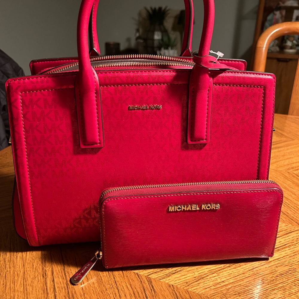 New Michael Kors Cherry Red Satchel